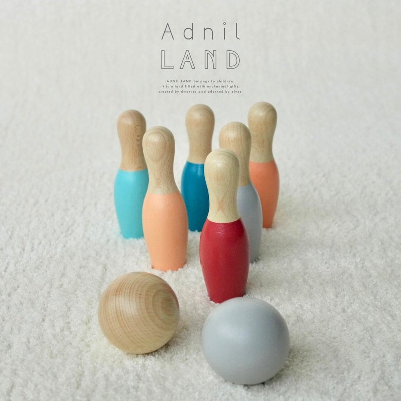 Adnil LAND 一起來玩吧!木頭保齡球組 - 寶寶/兒童玩具/玩偶 - 木頭 多色
