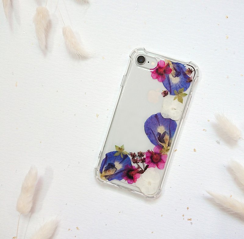 Recruiting bee and butterfly pressed flower mobile phone case Iphone anti-drop case - เคส/ซองมือถือ - พืช/ดอกไม้ 