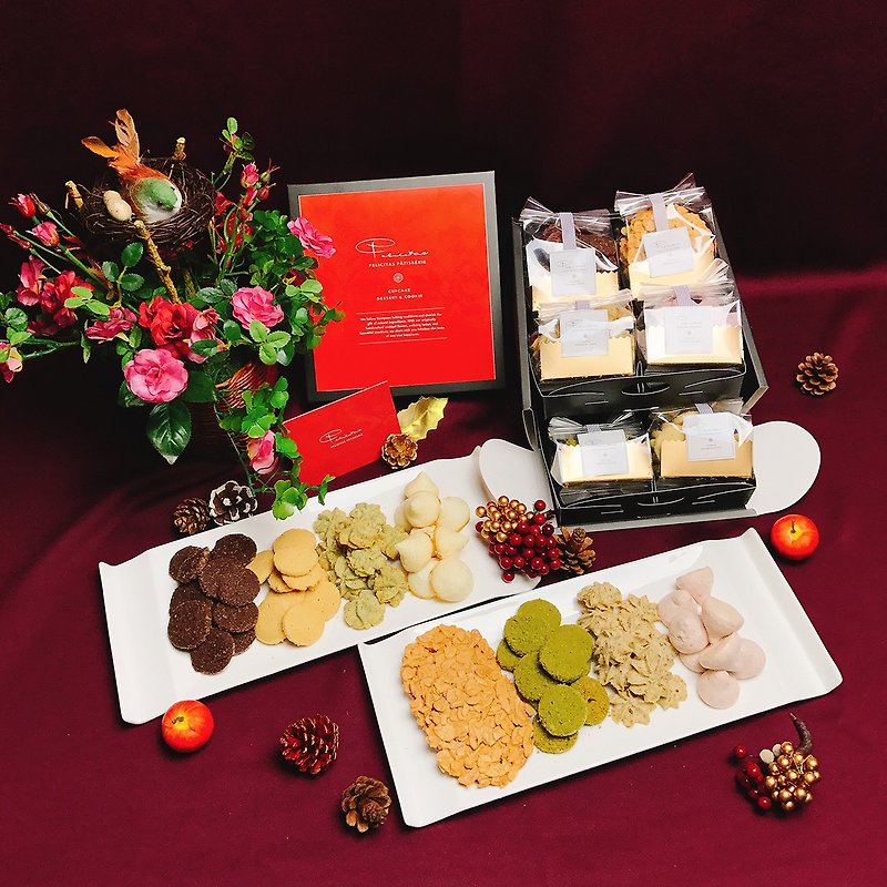 [New Year] Limited gourmet cookie gift -8 deposit - Handmade Cookies - Fresh Ingredients Red