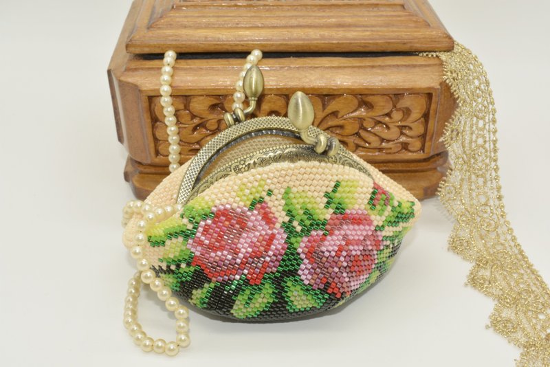 Digital Download - PDF - Bead crochet pattern - Beaded coin purse DIY  #132-7 - 編織/刺繡/羊毛氈/縫紉 - 其他材質 