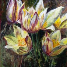 花　アクリルオイルパステル画　サイズF4 インテリアアート 薔薇咲く庭園 オイルパステル原画 A4サイズ 絵画 ゆうまめ 通販