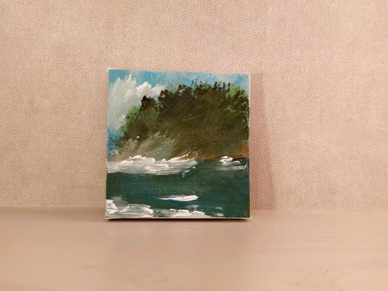 風景畫/壓克力水彩畫/小尺寸掛畫/療癒畫/裝飾畫 - 海報/掛畫/掛布 - 棉．麻 