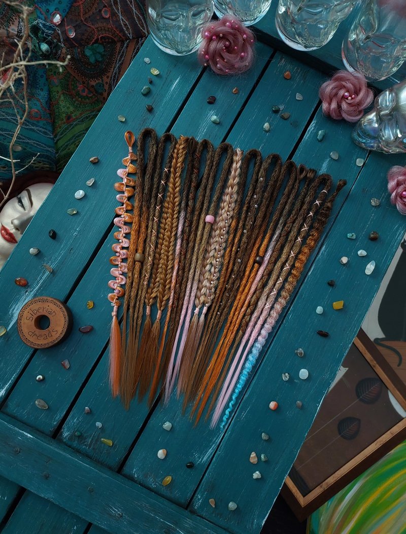 Beutiful bohemian partial dreadlocks /  Hippie Gypsy style hair extensions - 髮圈/髮夾 - 其他材質 多色