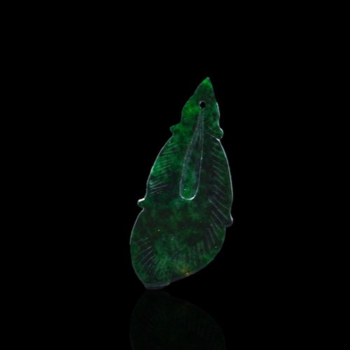瓔珞珠寶盒 E.L.Jewelry Box 老花青翡翠羽毛 | 裸石 | 天然緬甸玉A貨翡翠 | 送禮