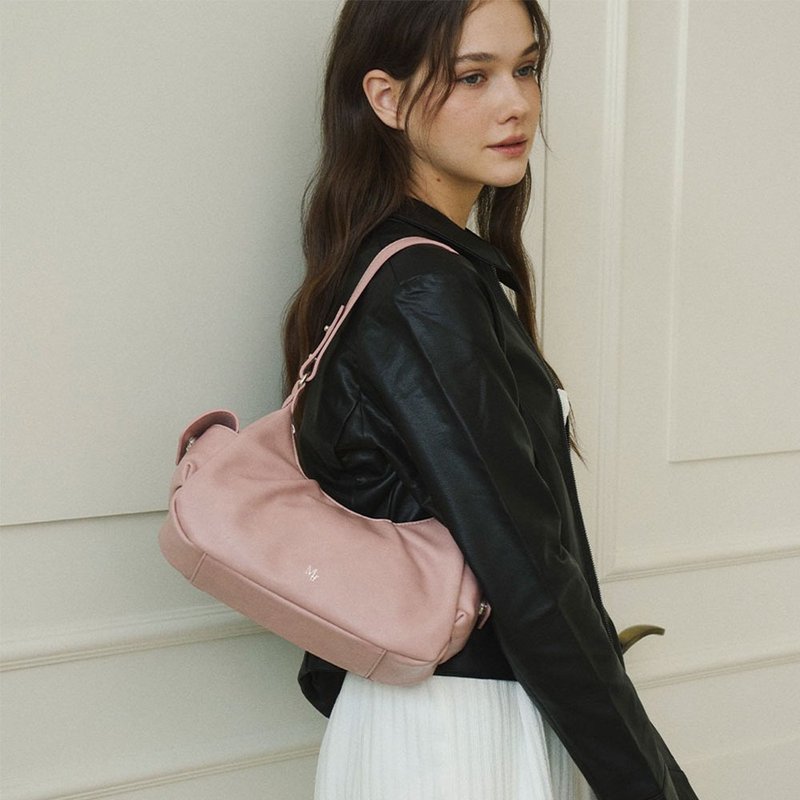 MUR Korean Windy bag Vegan Leather Bag (Pink) - กระเป๋าแมสเซนเจอร์ - วัสดุอีโค 