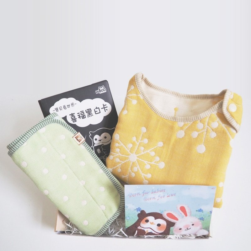 God teammate Miyue gift box Japan 6 heavy yarn 2 pieces group 0-3 years old 6 heavy yarn anti-kick quilt +0-2 years old belly circumference - Baby Gift Sets - Cotton & Hemp Multicolor