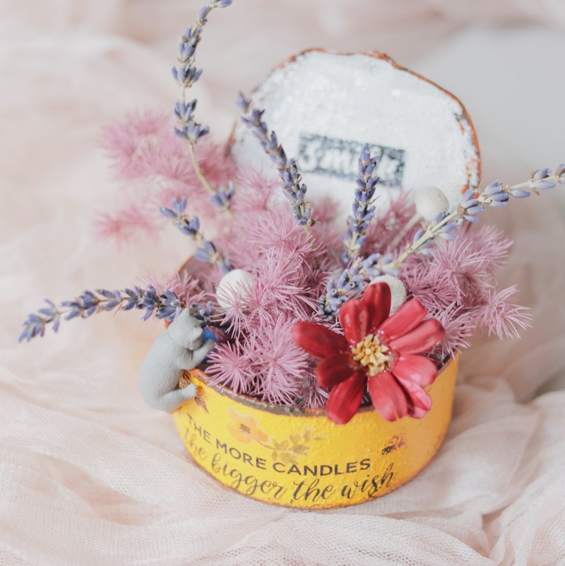 [Happy Graduation] One-of-a-kind special canned graduation gift limited to six small language table flowers - Dried Flowers & Bouquets - Plants & Flowers Purple