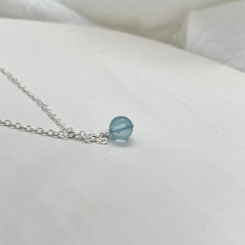 aquamarine neckless - สร้อยคอ - เครื่องเพชรพลอย สีน้ำเงิน