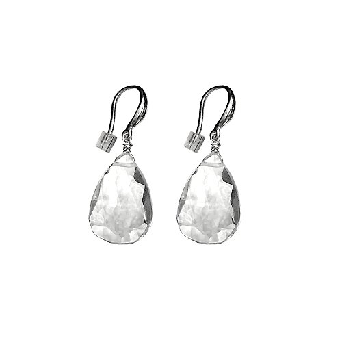 IohcoEsnim Himalaya Crystal Brilliance Water Droplet Sterling Silver Earrings