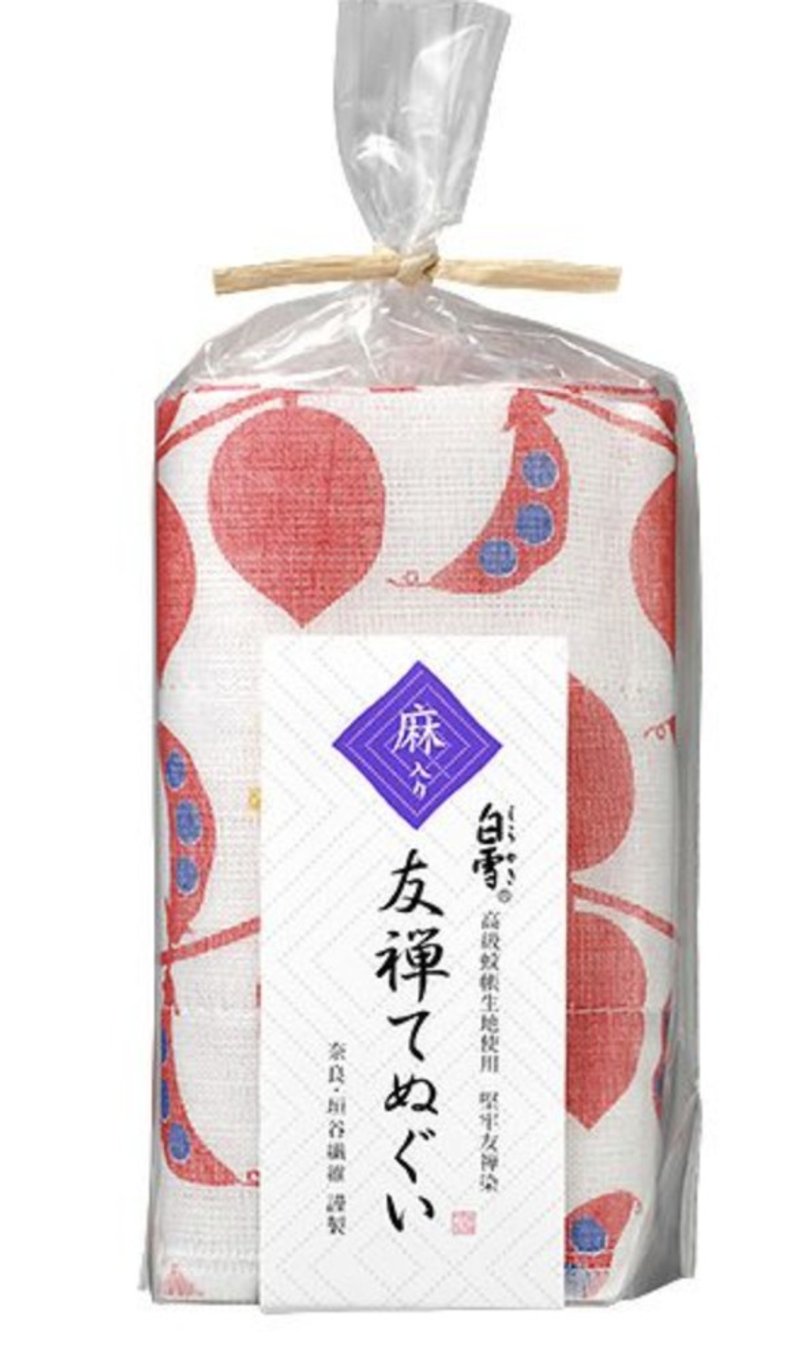 京友禪染汗巾 / 傑克與豌豆 紅色 - 毛巾/浴巾 - 棉．麻 紅色