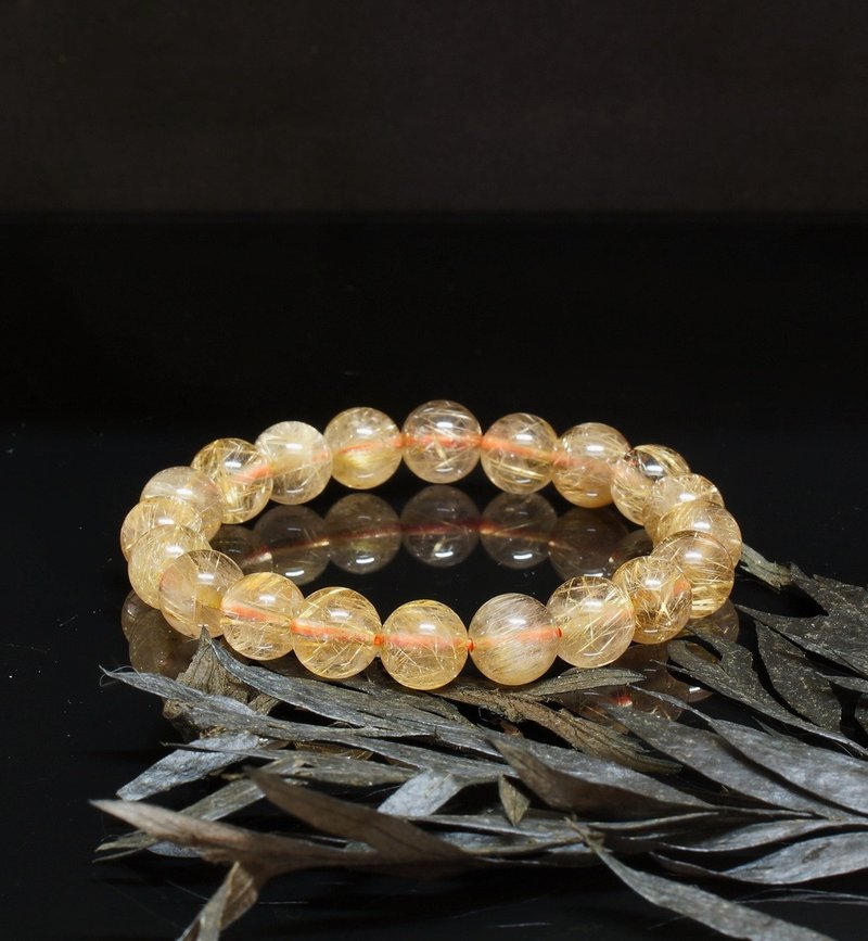 金髮晶 9.7mm 水晶手鍊 ( Gold Rutilated Quartz Bracelet ) - 手鍊/手環 - 水晶 
