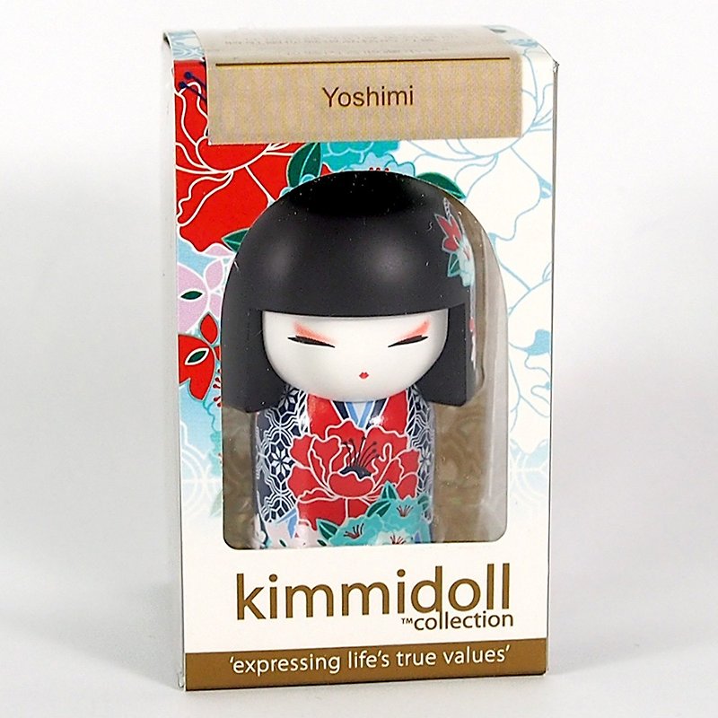 Key ring-Yoshimi polite [Kimmidoll and blessing doll key ring] - Keychains - Other Materials Black