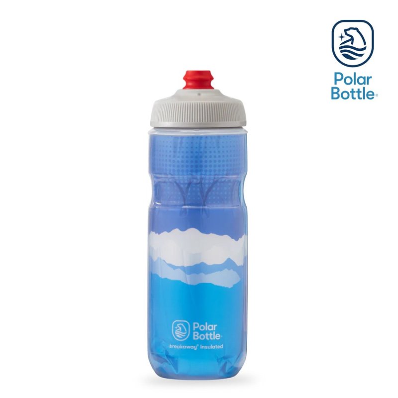 Polar Bottle 20oz Double-layer Cooling Spray Bottle Dawn to Dusk Blue and White - Fitness Accessories - Plastic Blue