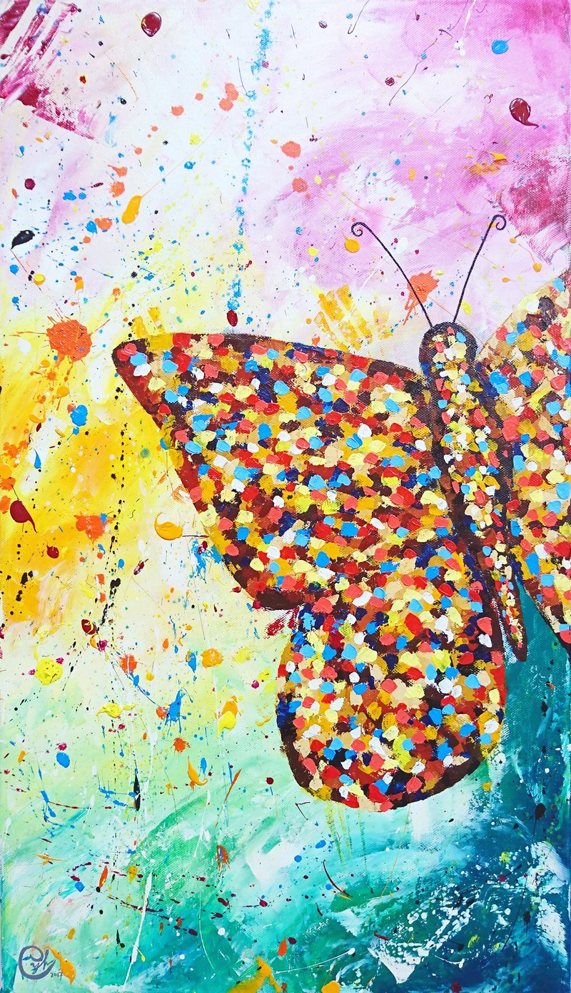 蝴蝶繪畫－春天  一起去花園吧 - 海報/掛畫/掛布 - 棉．麻 多色