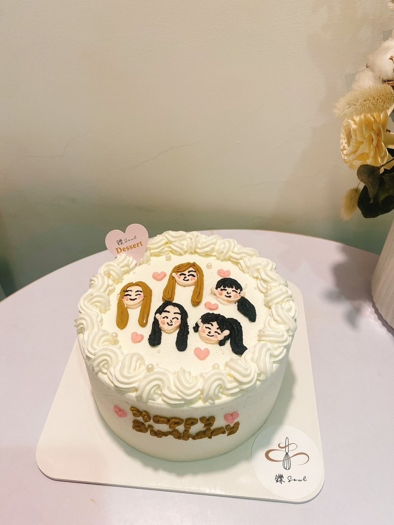 Good sisters commemorative head drawing, cute head birthday cake and dessert, customized for self-pickup - เค้กและของหวาน - อาหารสด 