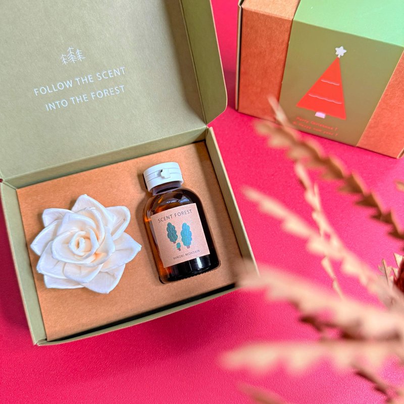 【聖誕禮物包裝】2025聖誕節 - 天然精油辦公室吸吸花 - 香氛/精油/擴香 - 植物．花 咖啡色