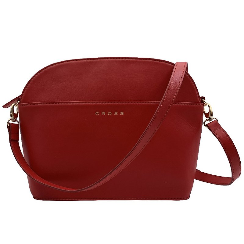 CROSS PREMIUM GENUINE LEATHER SHELL SLING BAG RED ONSALE - Handbags & Totes - Genuine Leather Red