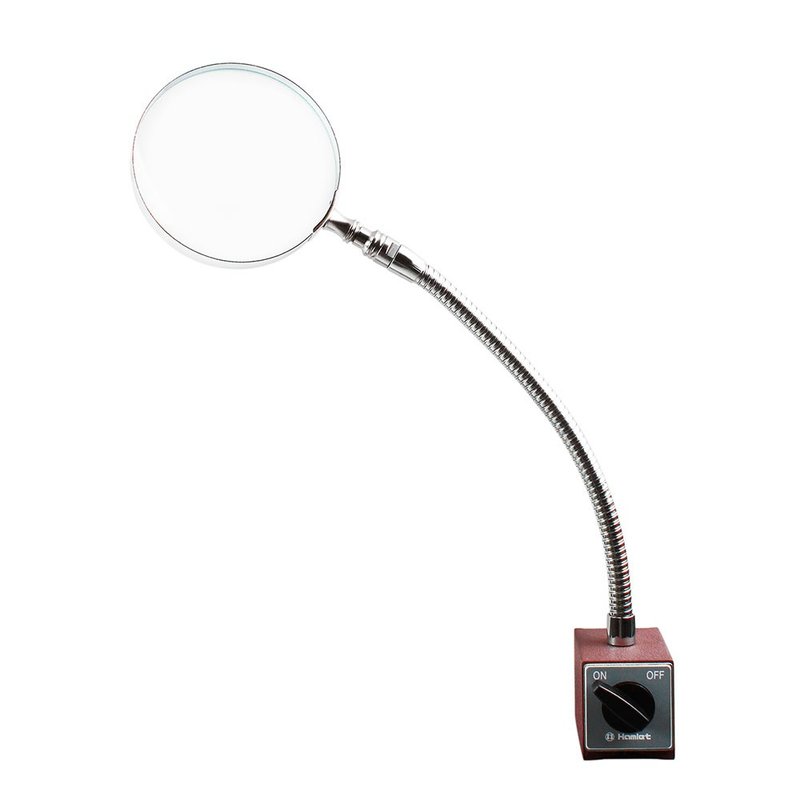 2.3x/5D/100mm Made-in-Taiwan Magnetic Stand Gooseneck Magnifier with Optical White Glass [A064-2] - อุปกรณ์เขียนอื่นๆ - แก้ว สีเงิน