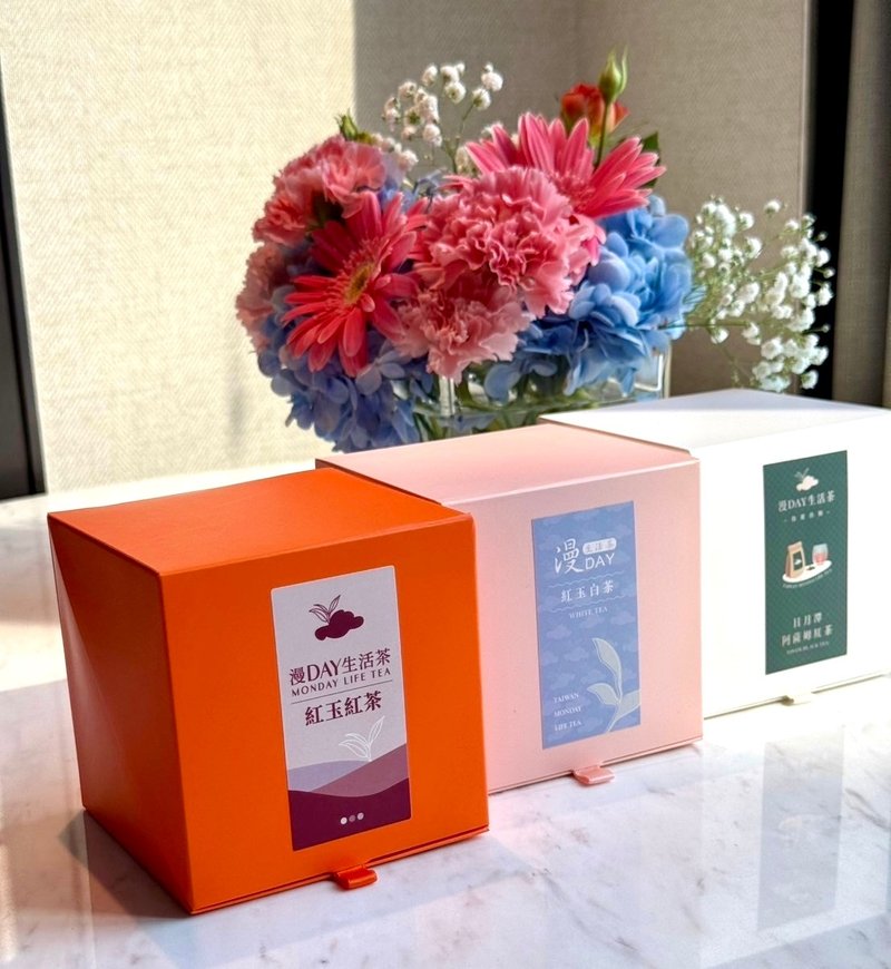 漫DAY生活茶—紅茶袋茶包掀蓋式禮盒-13入隨身包 日月潭紅茶 - 茶葉/茶包/水果茶 - 植物．花 