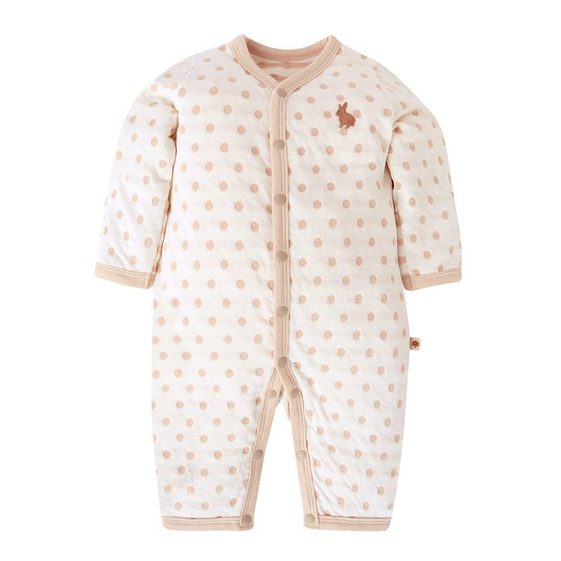 【SISSO有機棉】奶茶QQ兔二重織空氣棉兔裝 - 男/女童外套 - 棉．麻 白色