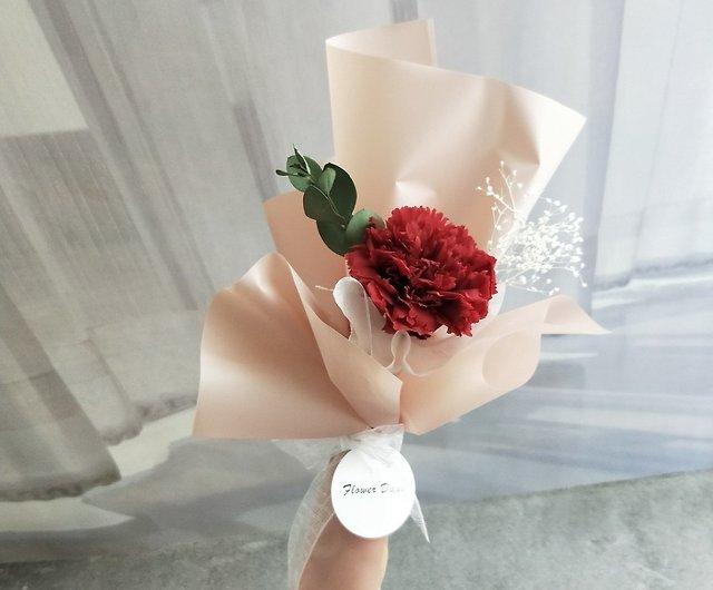Korean bouquet-single carnation bouquet Immortal graduation bouquet  Valentine's Day - Shop flowerdays Dried Flowers & Bouquets - Pinkoi