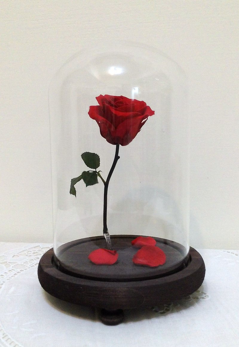 l Magic Floating Rose Flower Gift with Illuminated Glass Cover-Classic Red l*No Withered Flower*Stellar Flower*Eternal Flower - Plants - Plants & Flowers Red