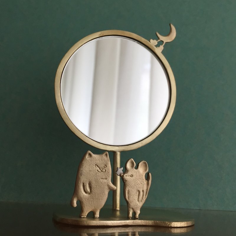 Hey, you have a star on your nose Small mirror ornament - Items for Display - Copper & Brass Gold
