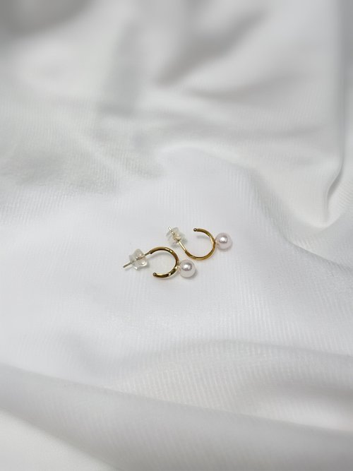 Mikado Jewellery 心韻耳環- 18K純金日本Akoya珍珠耳環