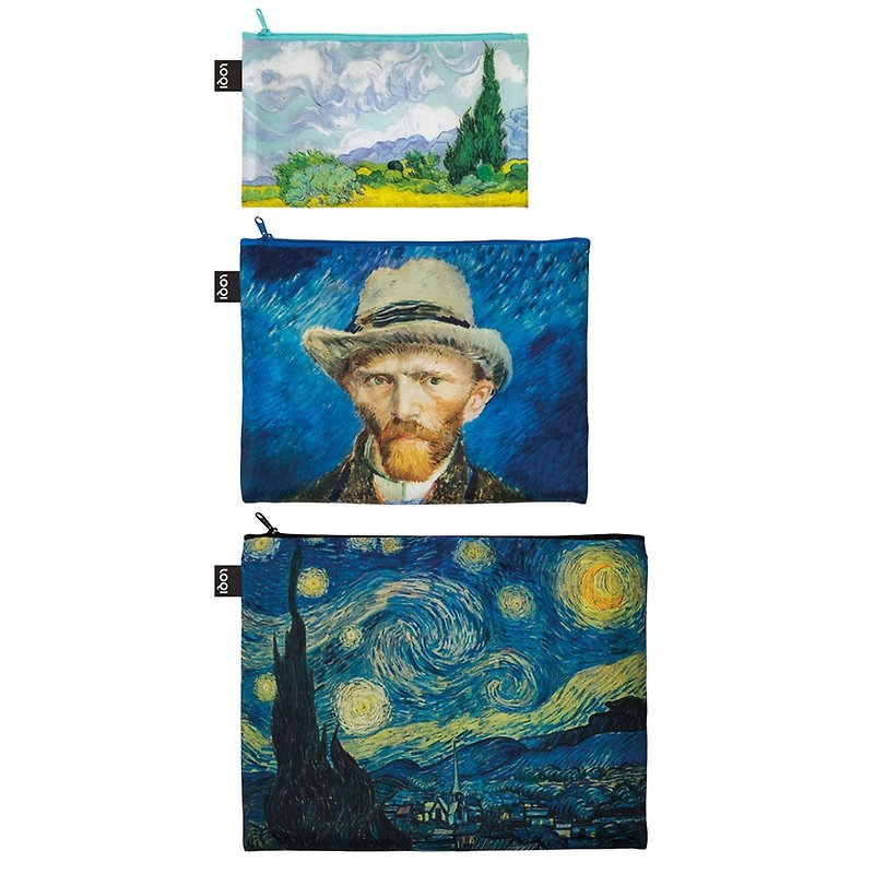 LOQI three into the group storage bag / Van Gogh ZPMUVG - กระเป๋าเครื่องสำอาง - เส้นใยสังเคราะห์ สีน้ำเงิน