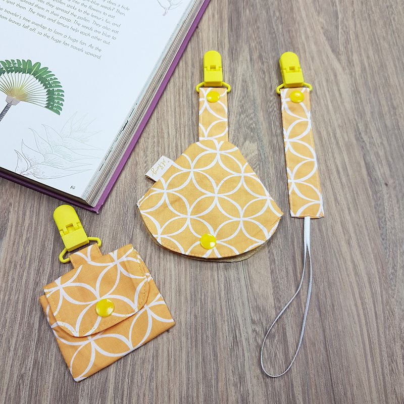 Geometric Pacifier Set Peace Amulet Bag Gift Box Newborn Miyue - Baby Gift Sets - Cotton & Hemp Orange