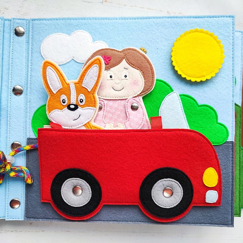 Welsh Corgi CardiganTactile , Felt Book for Kids - Kids' Toys - Other Materials Purple