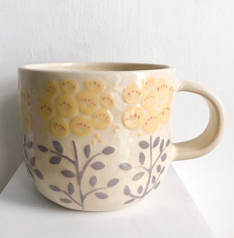Small yellow flower mug - only one - Mugs - Pottery Orange