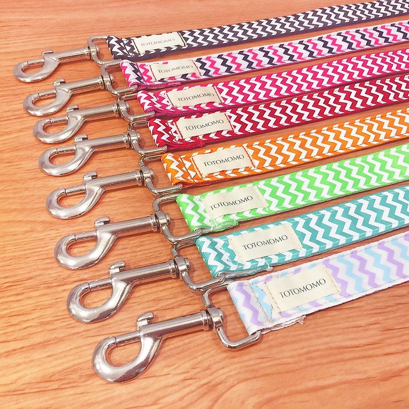 8-color wavy geometric dog leash - Collars & Leashes - Polyester Multicolor