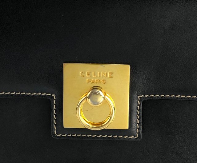 日本直送名牌中古包】CELINE セリーヌショルダーバッグブラック 日本直送名牌中古包】CELINE セリーヌショルダーバッグブラック