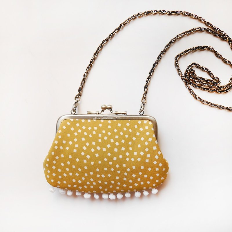 Curry rice rice back gold bag / mother and child bag / coin purse / shoulder bag [Made in Taiwan] - กระเป๋าแมสเซนเจอร์ - โลหะ สีทอง