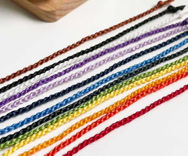 Tether/ monochrome silk Wax thread/ hand-woven anklet - Shop