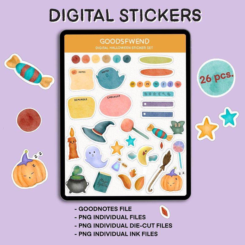 Digital Download Stickers | Halloween | Goodnotes & Notability, ect. - Stickers - Other Materials 