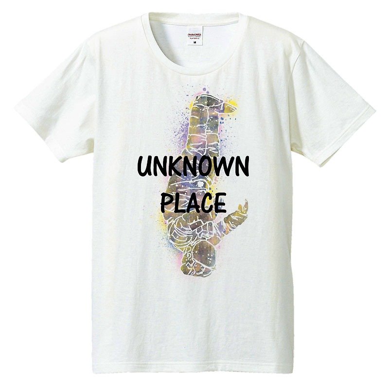 Tシャツ / Unknown place - 男 T 恤 - 棉．麻 白色