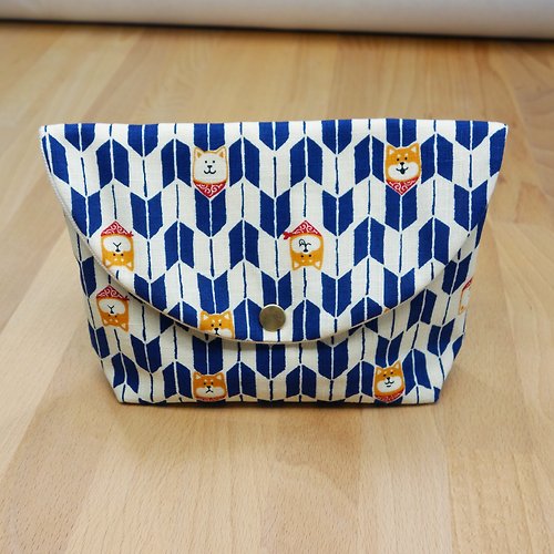 Bobbie Boxes 【藍色和風柴犬】 柴犬 化妝包 雜物包 收納 SHIBA INU