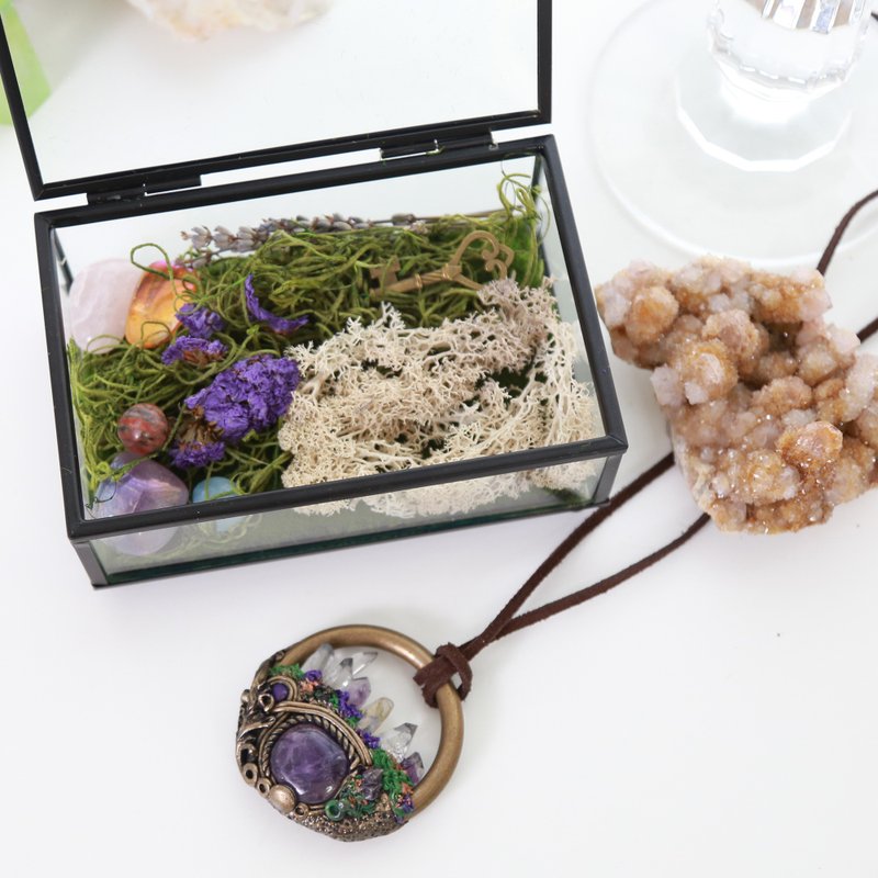 Amethyst Garden Energy Box - สร้อยคอ - คริสตัล สีม่วง