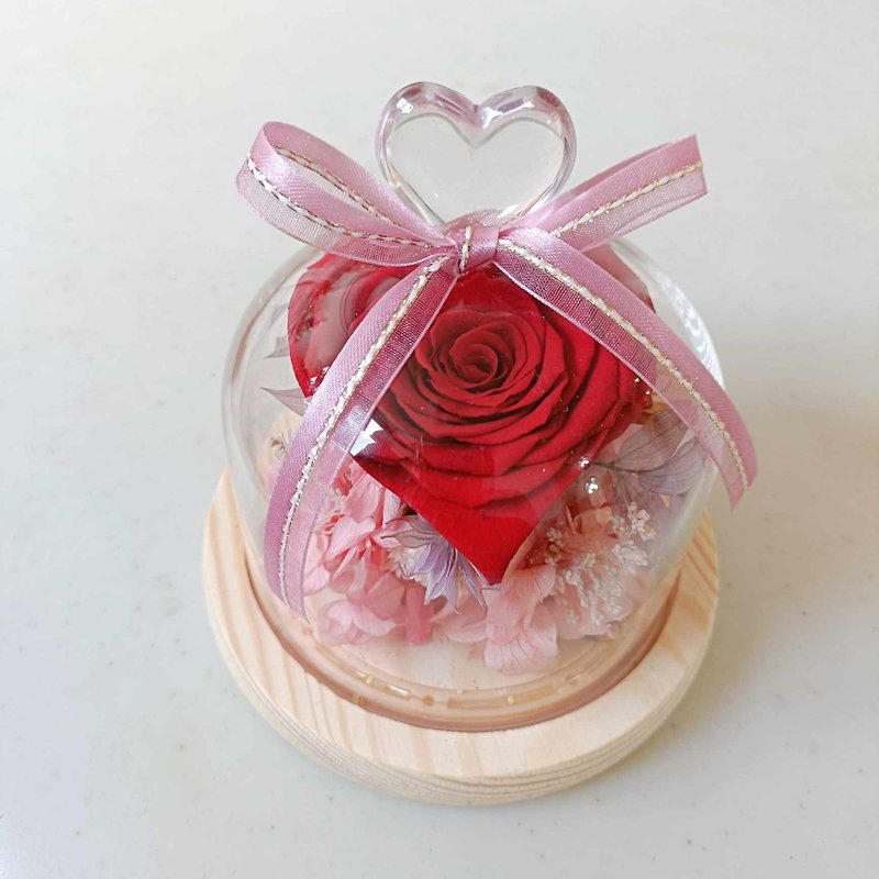 Perfume bottle Jinsha love-shaped rose dried immortalized flower confession proposal gift wedding bouquet - Dried Flowers & Bouquets - Plants & Flowers Multicolor