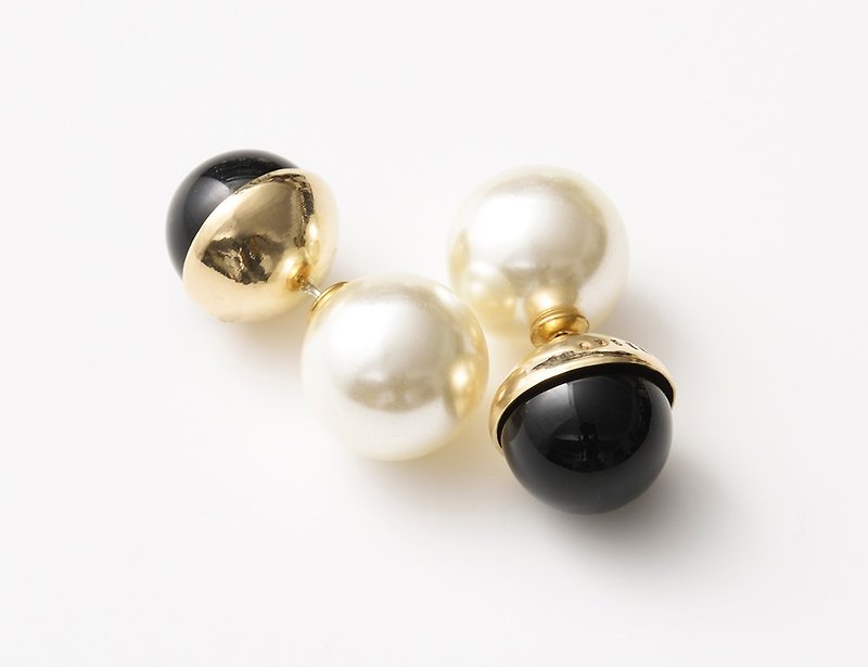 CP96 (Black Onyx) - Earrings & Clip-ons - Other Metals Black