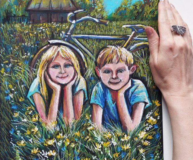 夏休み 子供 夏 絵画 自然 オイルパステル 描画 アート