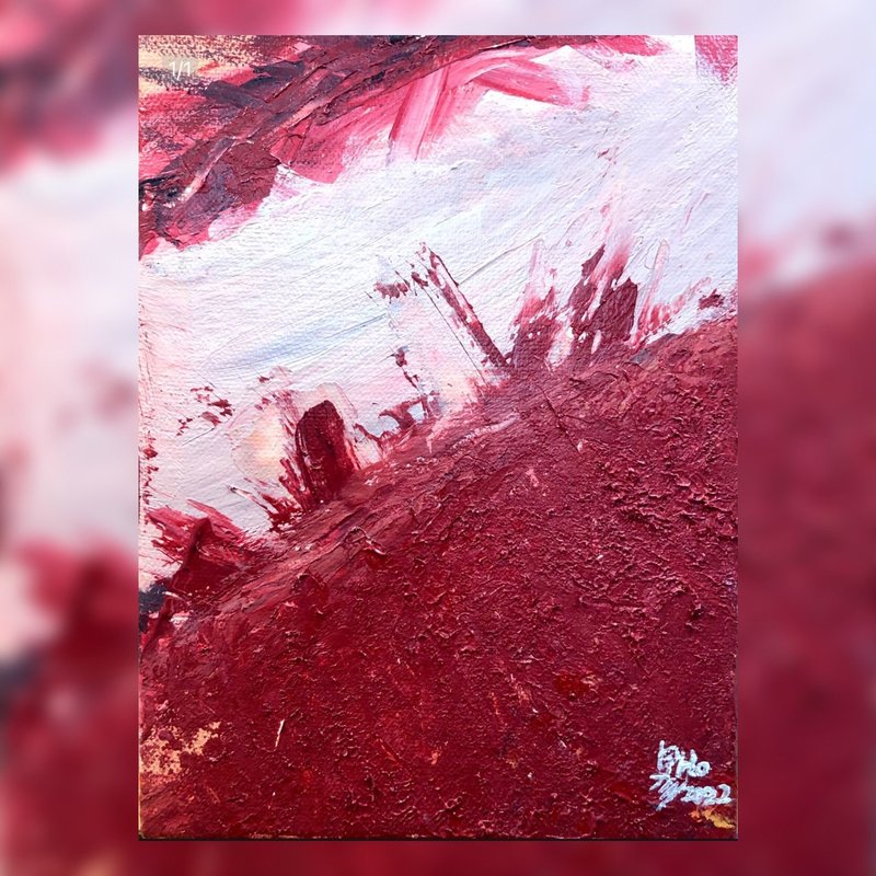 壓克力畫作 - bully - 海報/掛畫/掛布 - 棉．麻 紅色