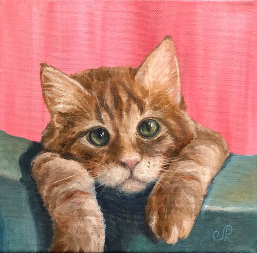 猫の絵オリジナル油絵家の装飾アート - ショップ ArtLolitaRos