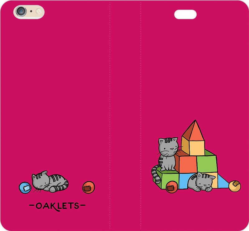童趣、設計師系列-Oaklets-磁吸皮套(玫紅)AF05 - 手機殼/手機套 - 人造皮革 藍色