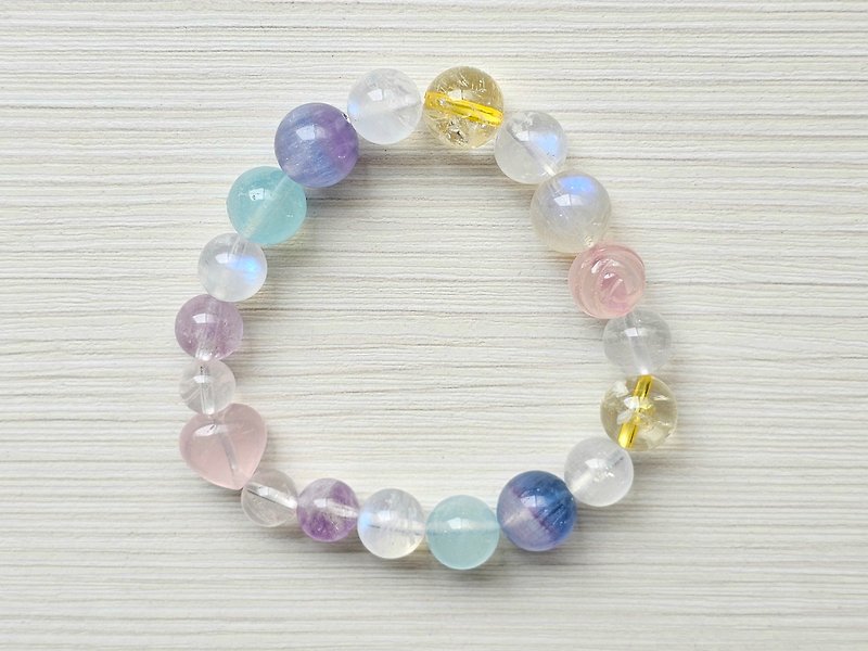 Super dreamy moonlight pink crystal bracelet-attract love style - Bracelets - Crystal 