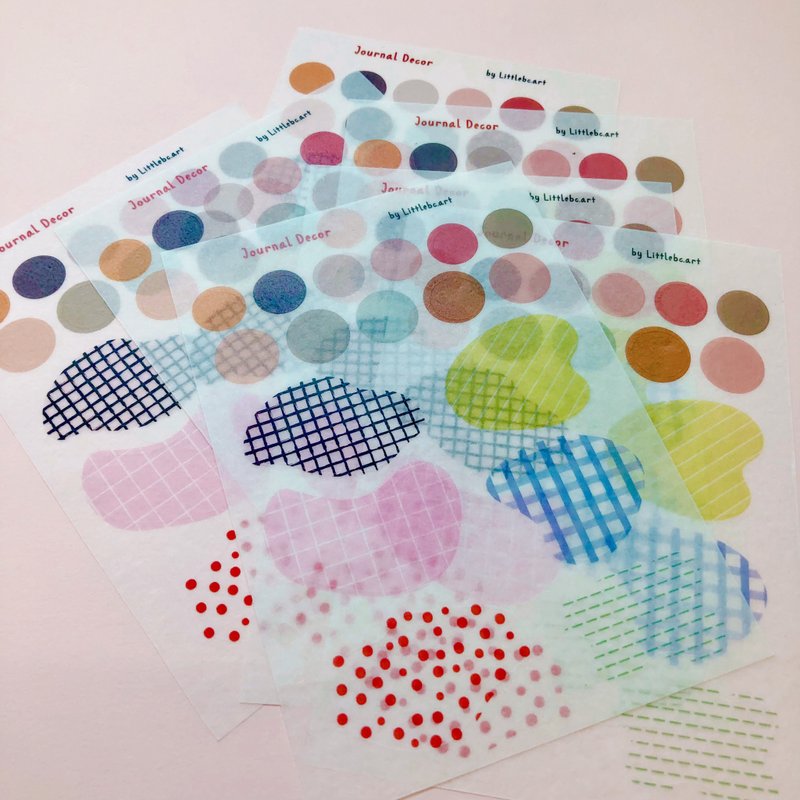 Journal Deco washi rainbow sticker sheet 009 - สติกเกอร์ - กระดาษ หลากหลายสี