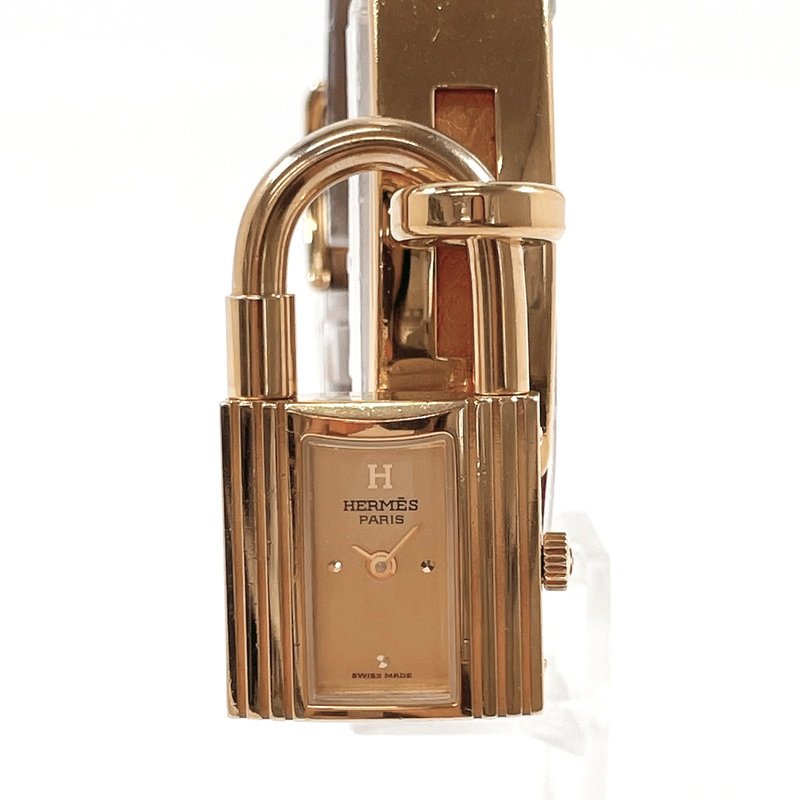 【日本直送 中古美品】エルメス HERMES 腕時計 ケリーウォッチ GP/レザー ゴールド クオーツ V刻印 ヴィンテージ - 女錶 - 其他材質 金色