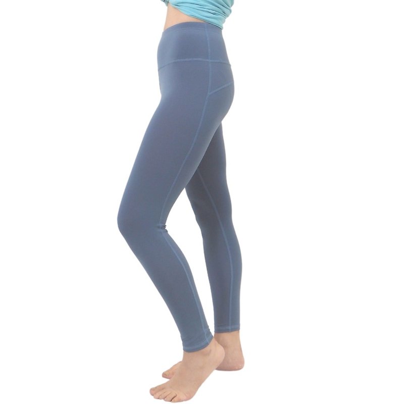 Japanese Bronze sunscreen, instant cooling and quick drying CUE166 functional trousers, Taiwan woven misty blue - Women's Sportswear Bottoms - Other Man-Made Fibers Blue